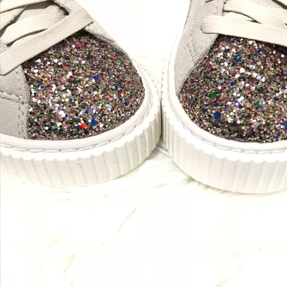 PUMA Suede Platform Crushed Gem & Grey Shoes - Picture 3 of 5